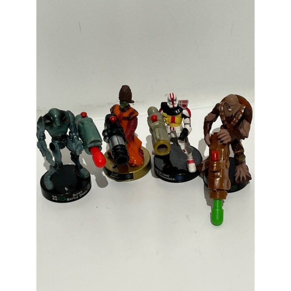 Star Wars Attacktix Battle Figure Lot 2005 Hasbro Clone Commander Droid Nute Gun